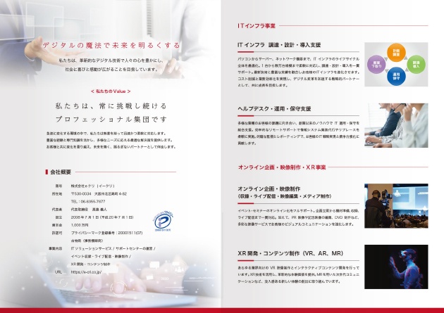 株式会社ｅクリ 4ページ 会社案内パンフレット 中ページ